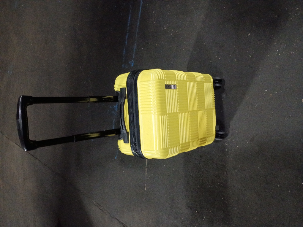 American Tourister NXT Checkered Hardside Carry On Spinner Suitcase - Yellow