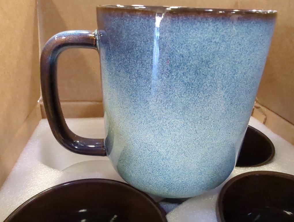4pk Vancasso Blue Mugs for Coffee & Tea