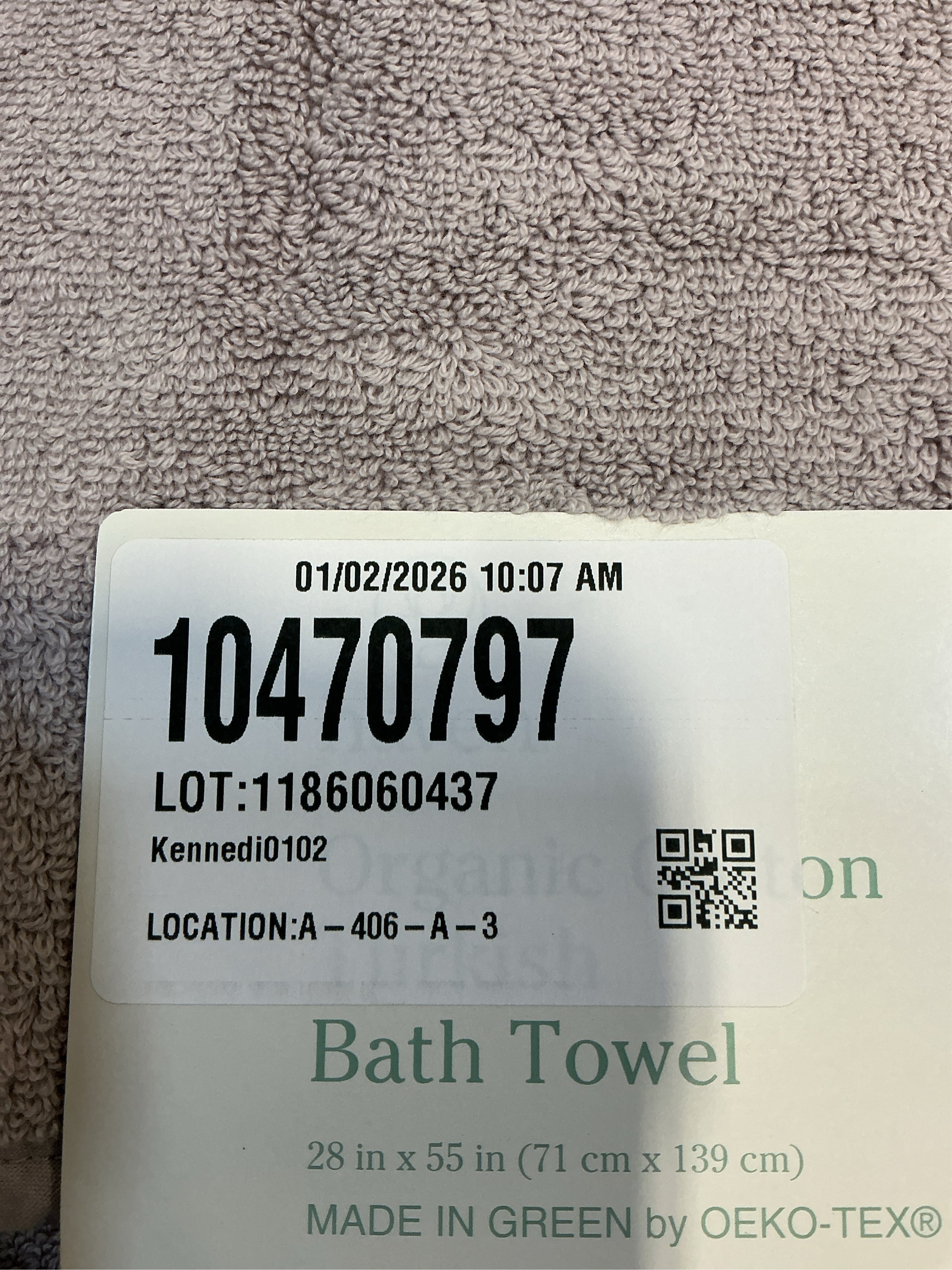 Haven Turkish Cotton Bath Towel in Lilac Marble