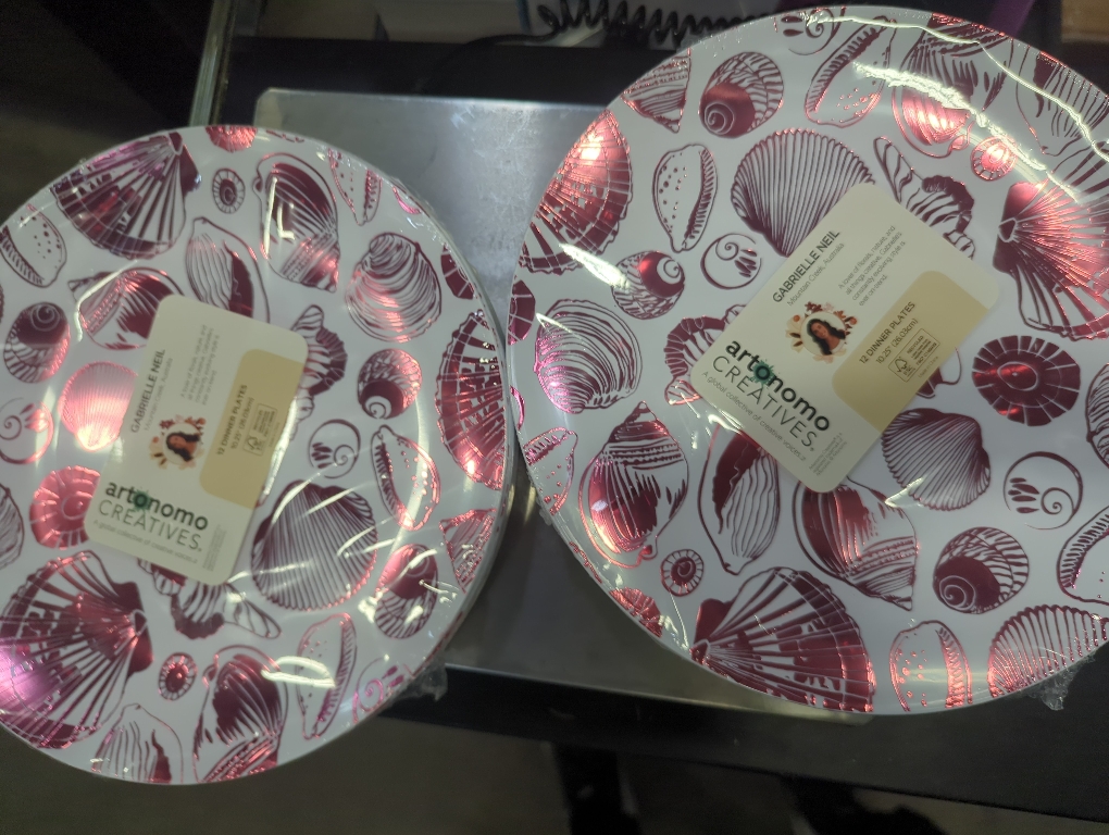 Artonomo Creative 24 Dinner Plates Sea Shell Pattern