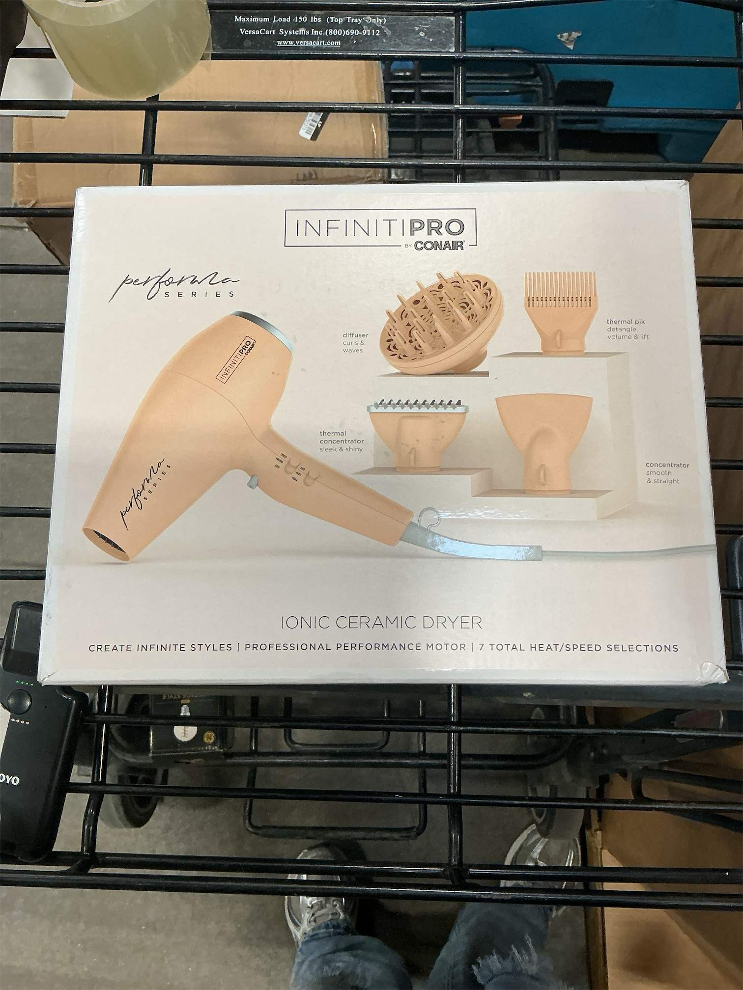 Conair Infiniti Pro Hair Dryer with Diffuser plus 3 Other Attachments | Performa Series Hair Dryer | Blow Dryer with Professional Performance Motor | Blush Pink