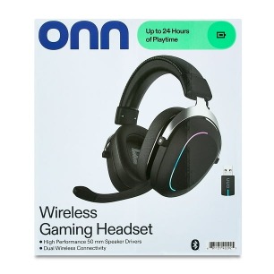 onn Wireless Gaming Headset, Bluetooth/2.4GHz