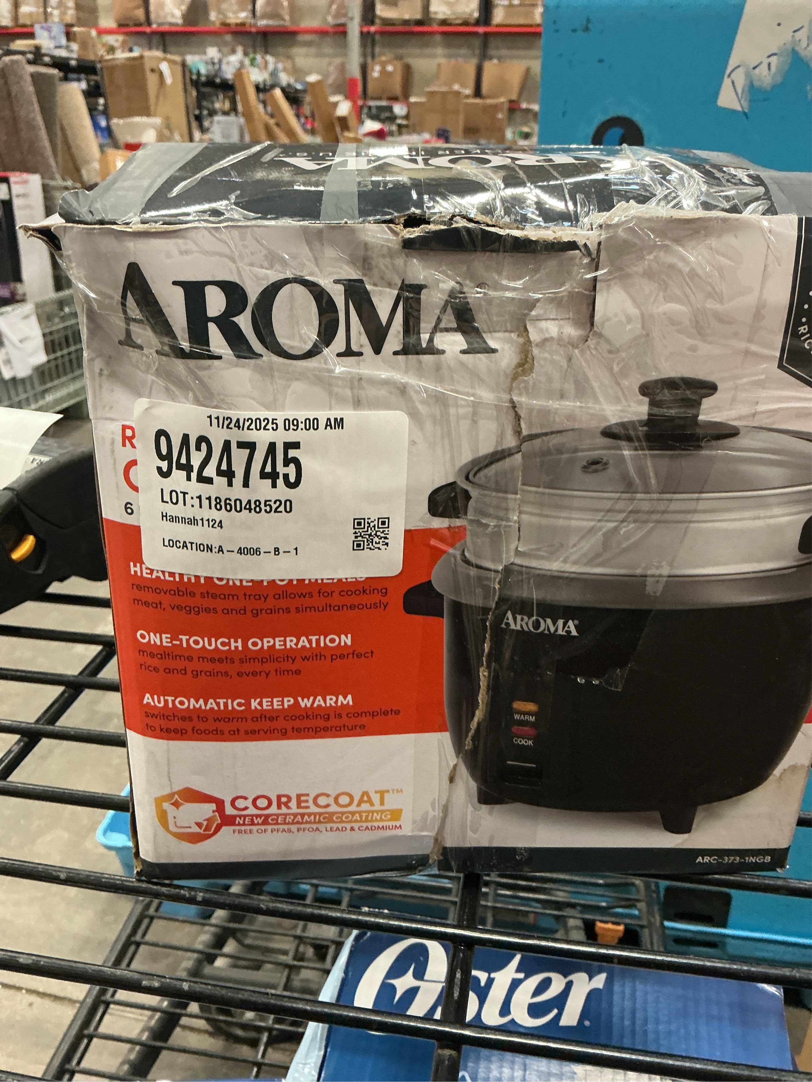 Aroma Housewares 1.5Qt. Rice & Grain Cooker (ARC-363NGB),Black,6-Cup Cooked / 3-Cup Uncooked
