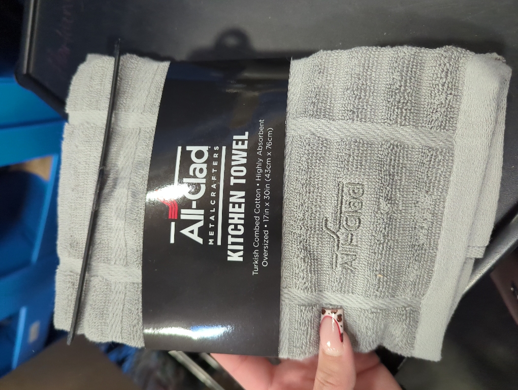 All-Clad Solid Kitchen Towel: Highly Absorbent, Super Soft Long Lasting - 100% Cotton, 17x30 Tea Towel for Cleaning & Drying Dishes, Pans, Glassware, or Countertops, (2 Pack), Titanium Gray