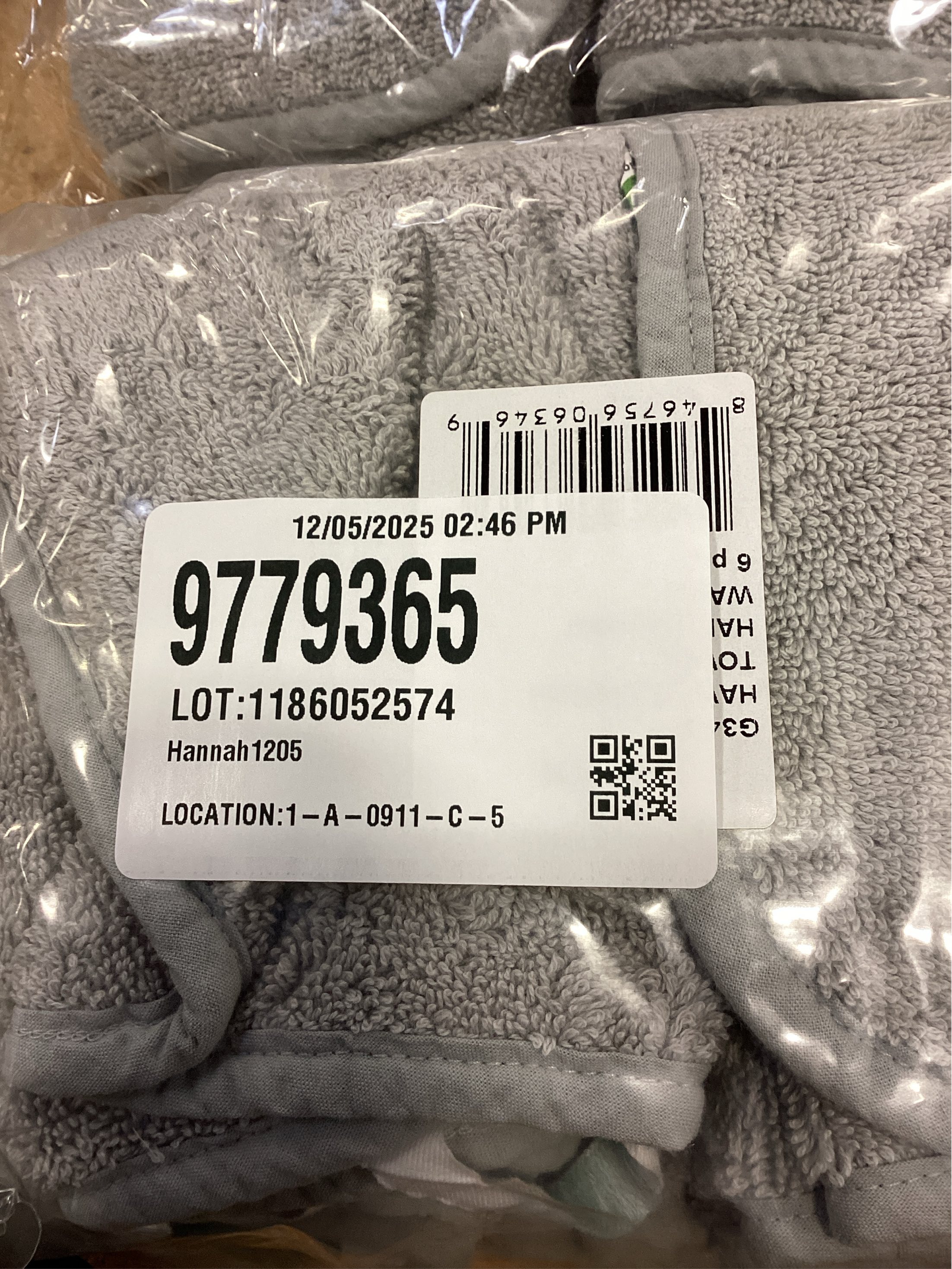 Haven Turkish Cotton Washcloth in Harbor Mist Grey Pack of 6