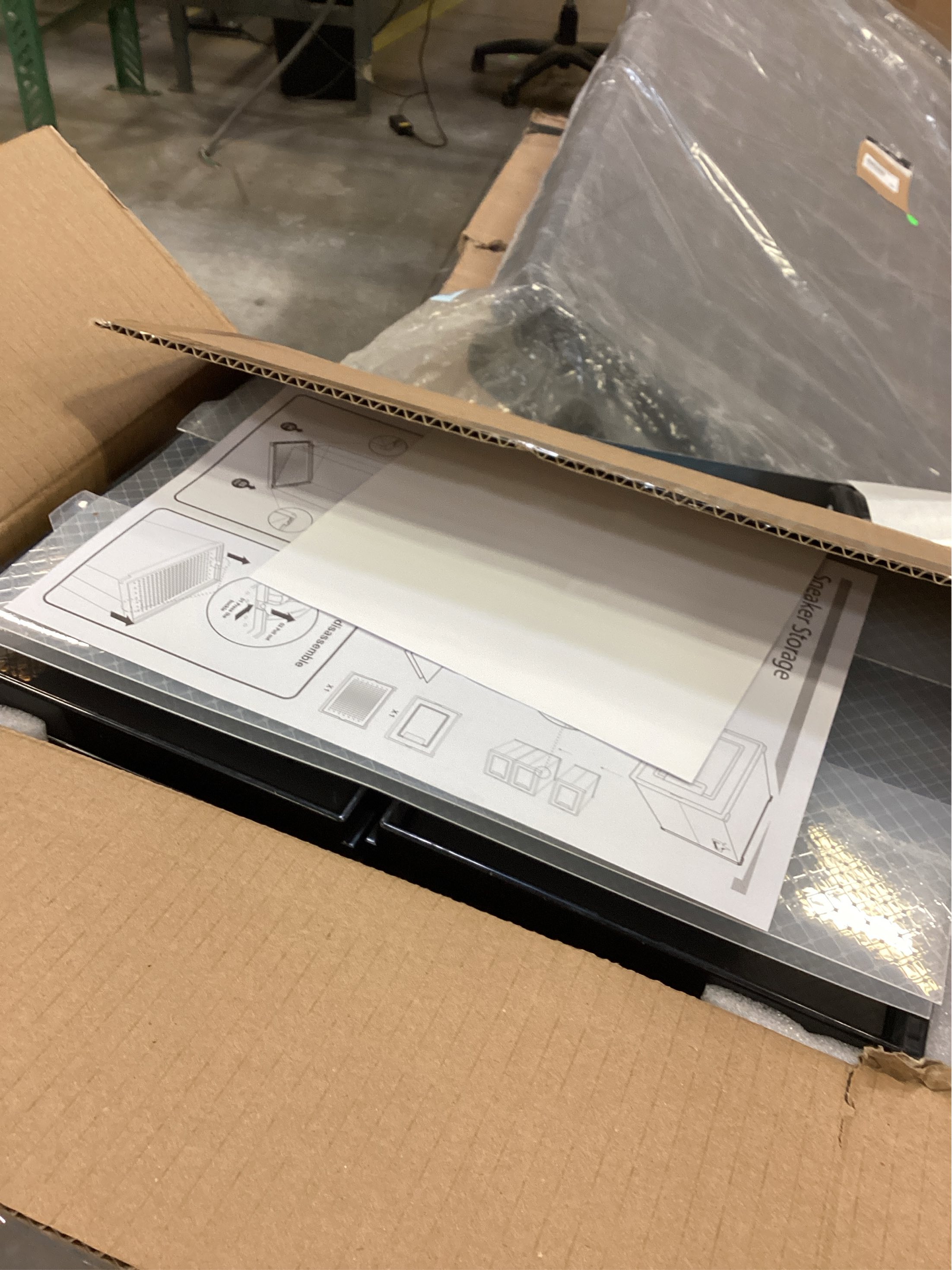 BLACK LARGE 6 pack - 14.6 Inches Long for BIG Shoes & Sneakers, Shoe Storage Organizer, Shoe Storage Boxes, Shoe Box Clear Plastic Stackable, Shoe Containers, Shoe Organizer for Closet