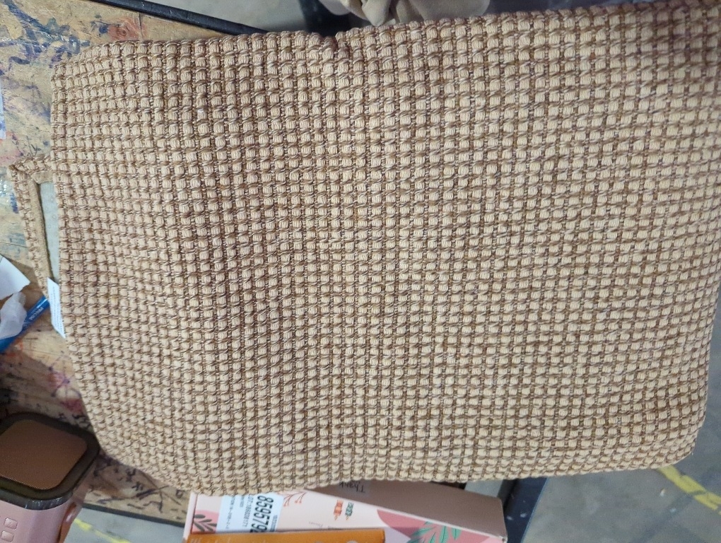 EARTHALL Woven Area Rug 2x3 Ft Washable Rugs for Entryway Braided Non Slip Throw Rugs Door Mat Indoor Outdoor Entrance Small Cotton Woven Carpet for Kitchen Foyer Front Door, Orange/Tan/Brown