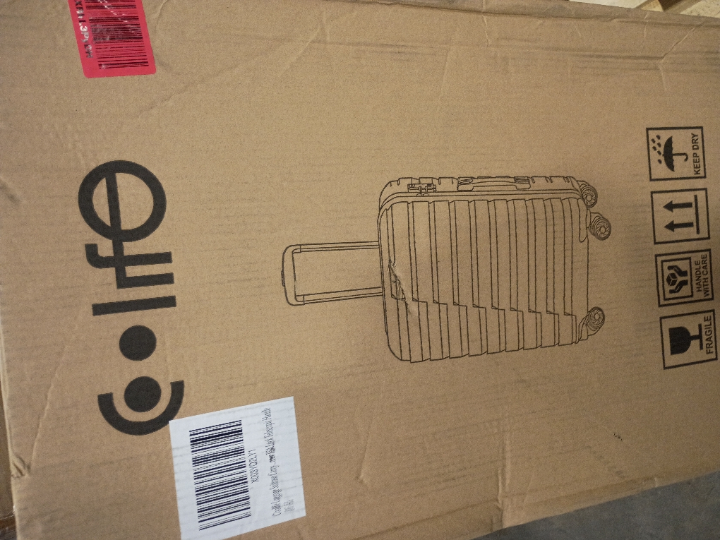 Coolife Larage Luaggage Hardside Expandable Suitcase with Spinner Wheels Checked 28-Inch（Teal Blue）