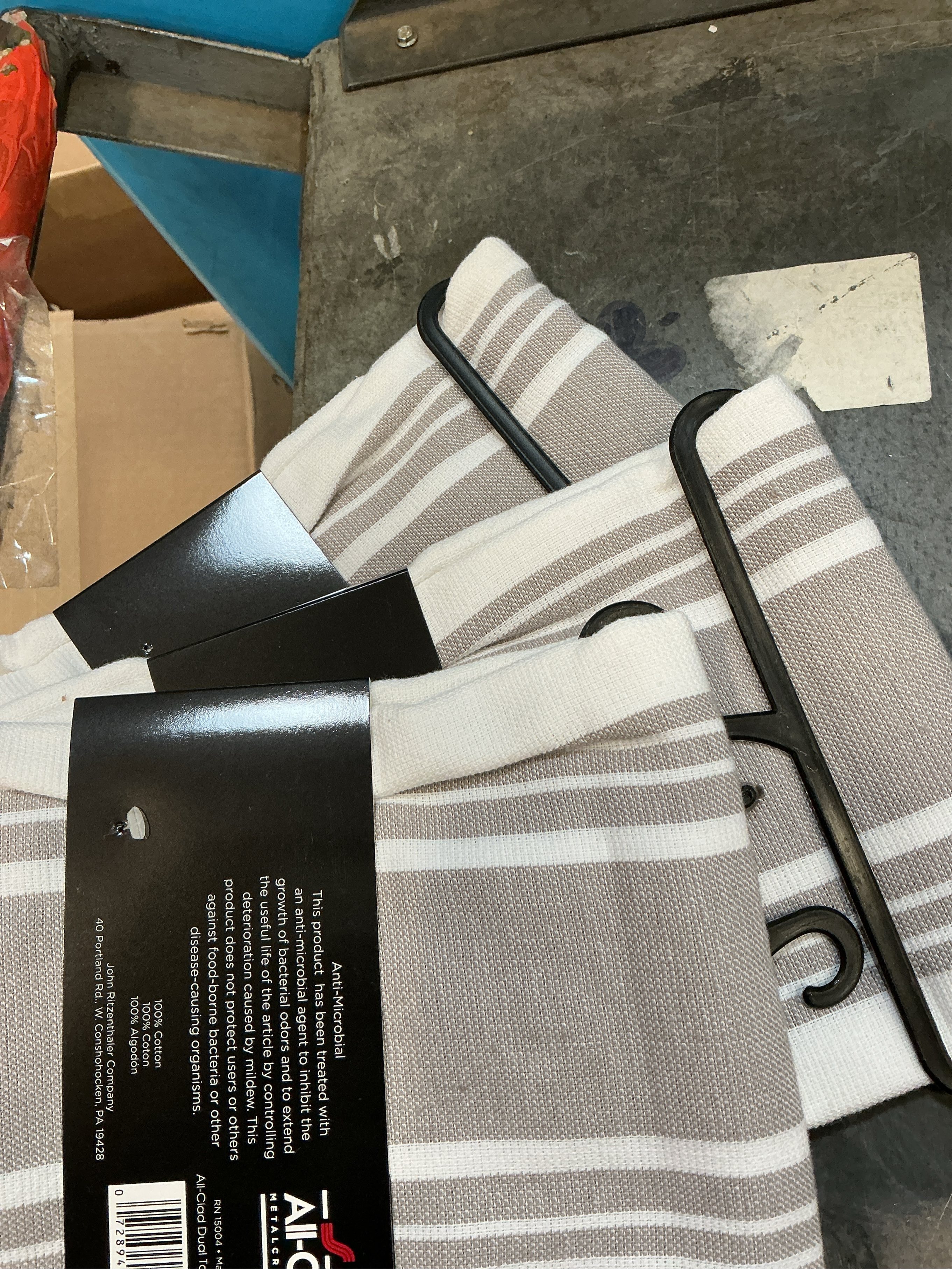 All-Clad Striped Dual Kitchen Towel in Titanium