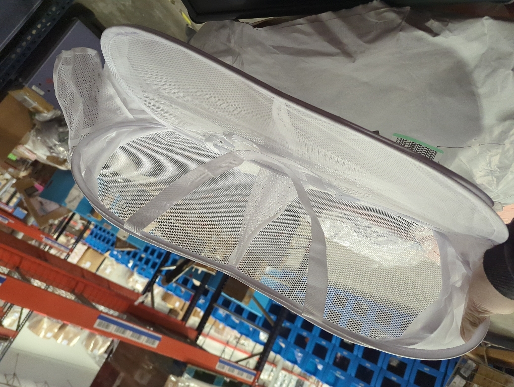 HONOMA Sturdy Mesh Laundry Hamper Basket Bag,Pop up Basket with Side Pocket for Laundry Room, Bathroom, Kids Room, College Dorm or Travel (Pop Horizontal, White)