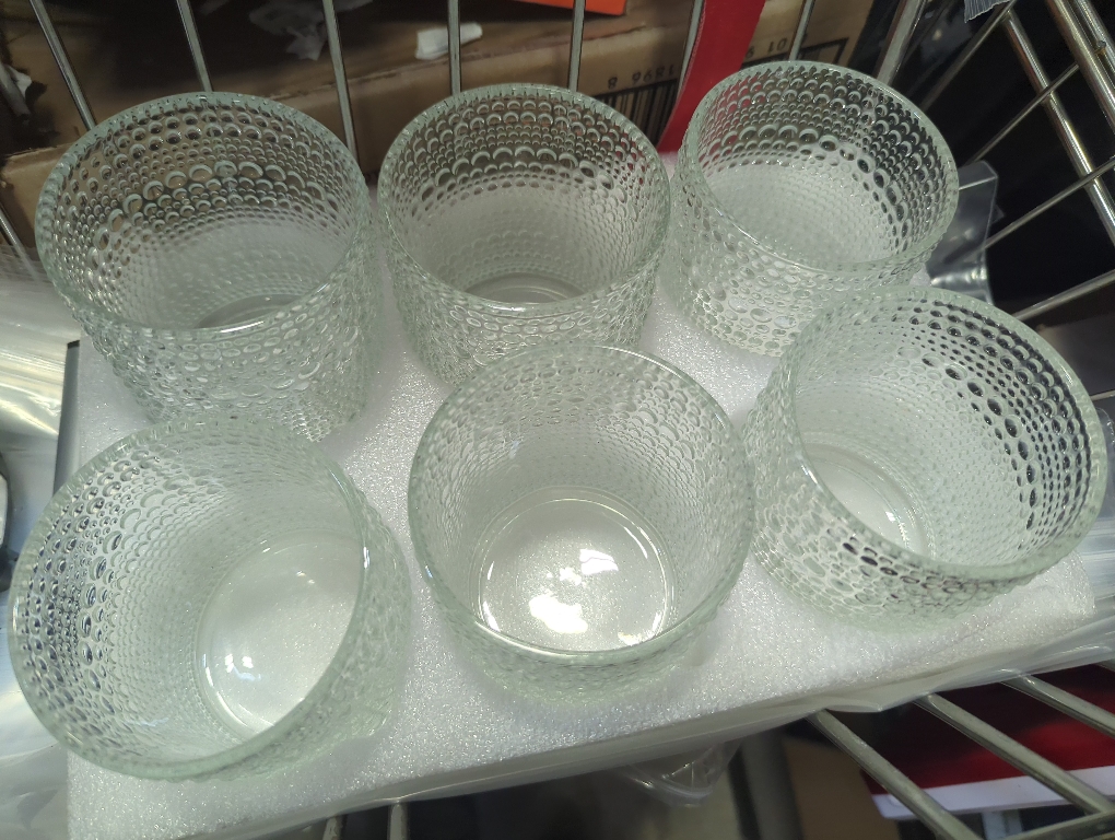 SET OF 6 Color Clear Glassware Set of 6, 13 OZ/390ml Hobnail Kitchen Glassware, Embossed Vintage Glass for Water, Cocktail, Soda, Beverage, Juice