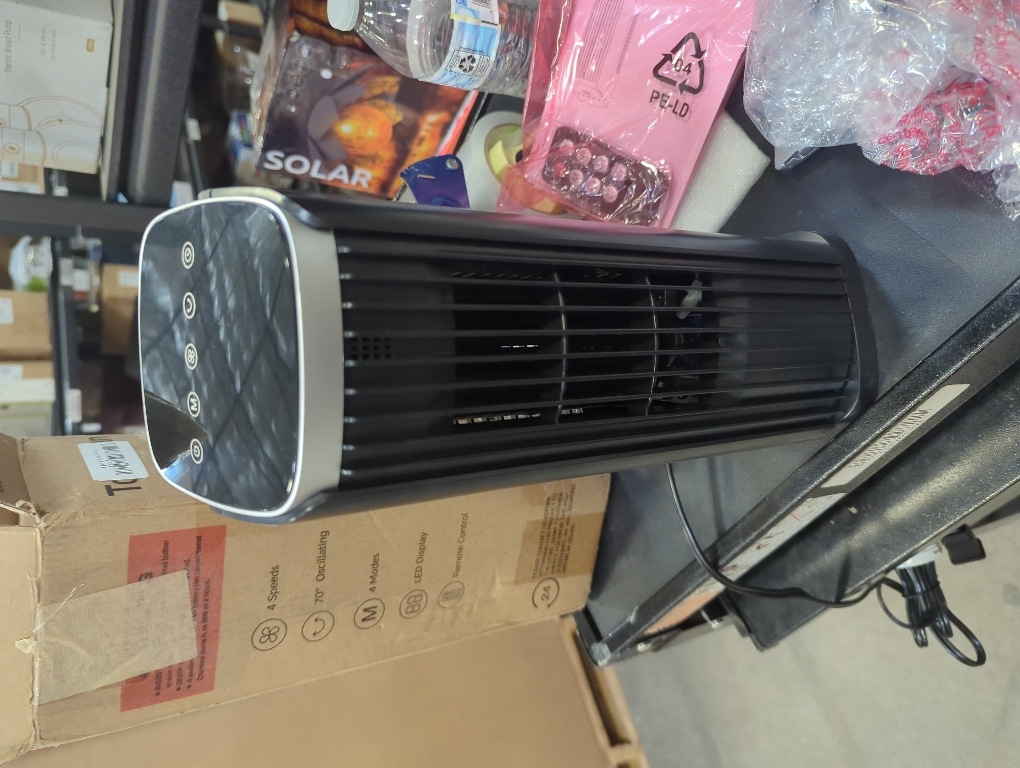 PNTCK Fan for Bedroom, 13.2 Tower Fan with Remote, 4 Modes 4 Speeds Max 24ft/s, 70° Oscillating Desk Fan, 12H Timer Portable Fans, Cooling Fans for Office, Home Black
