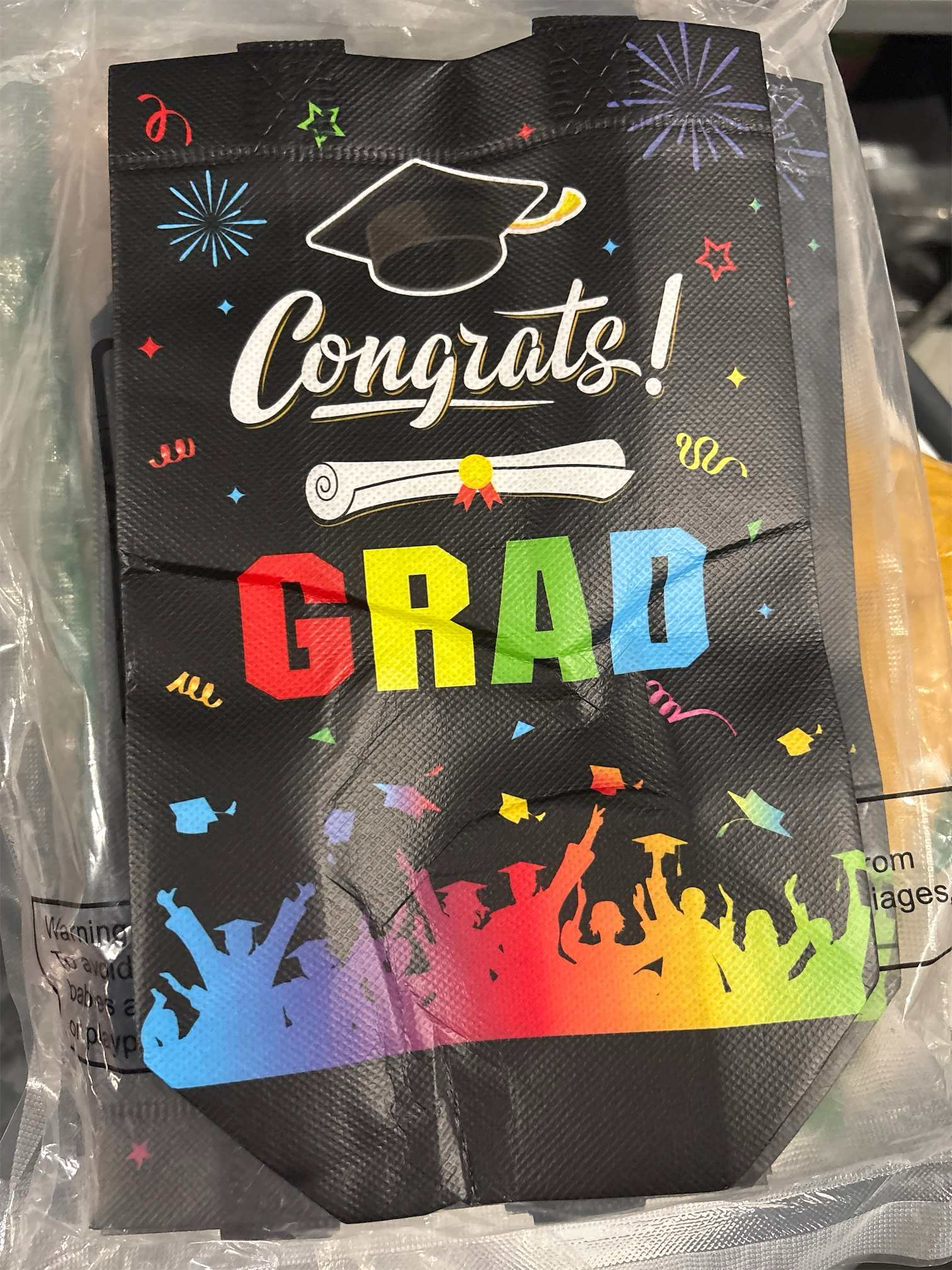 TaoBary 24 Pcs Black Rainbow 2025 Graduation Gift Bags Congrats Grad Bags Party Favors with Handles Graduation Treat Paper Gifts for Grad Party Supplies, 8 x 6 x 3 Inches