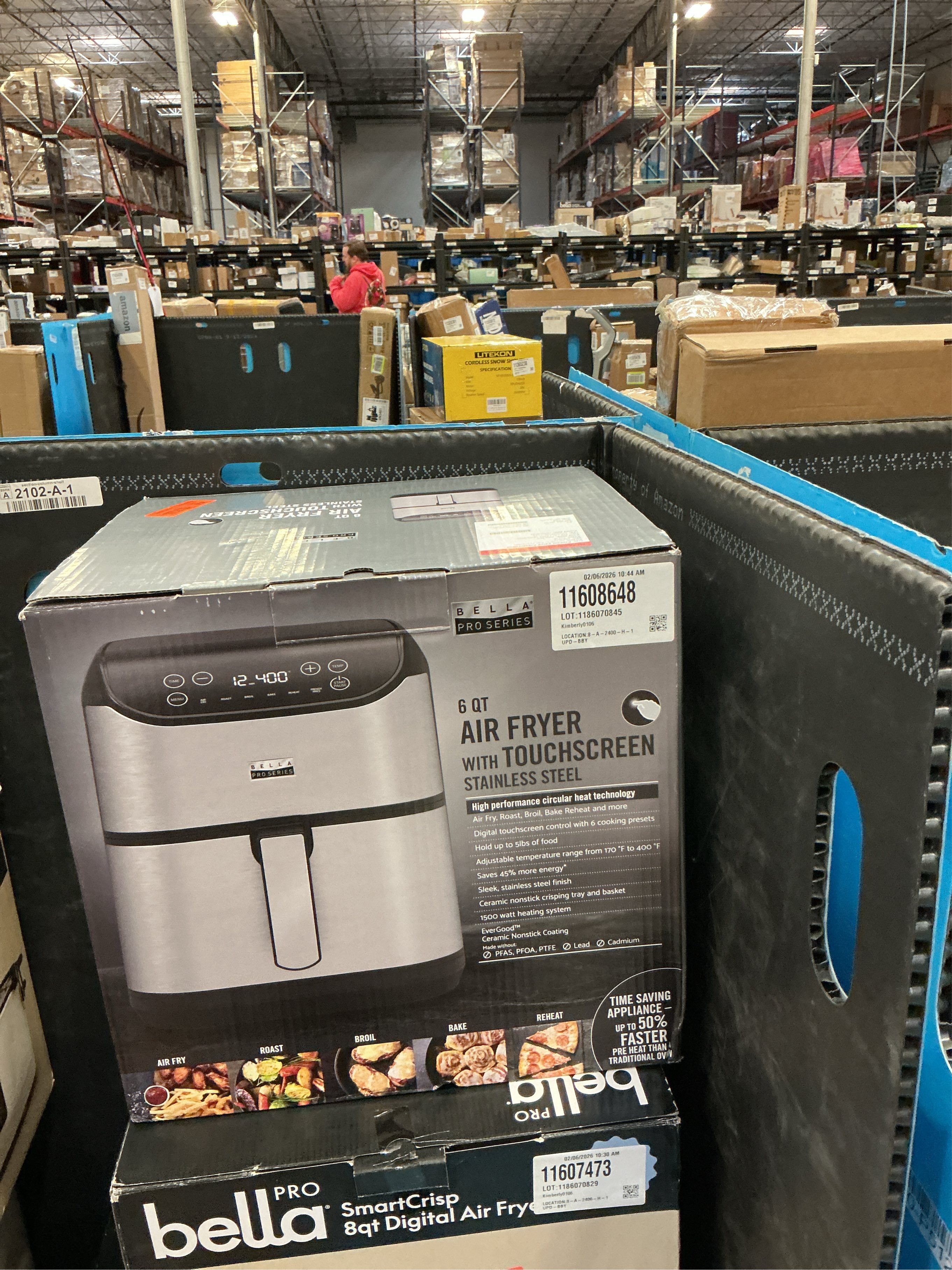 Bella PRO - 6-qt. Touchscreen Air Fryer - Stainless Steel