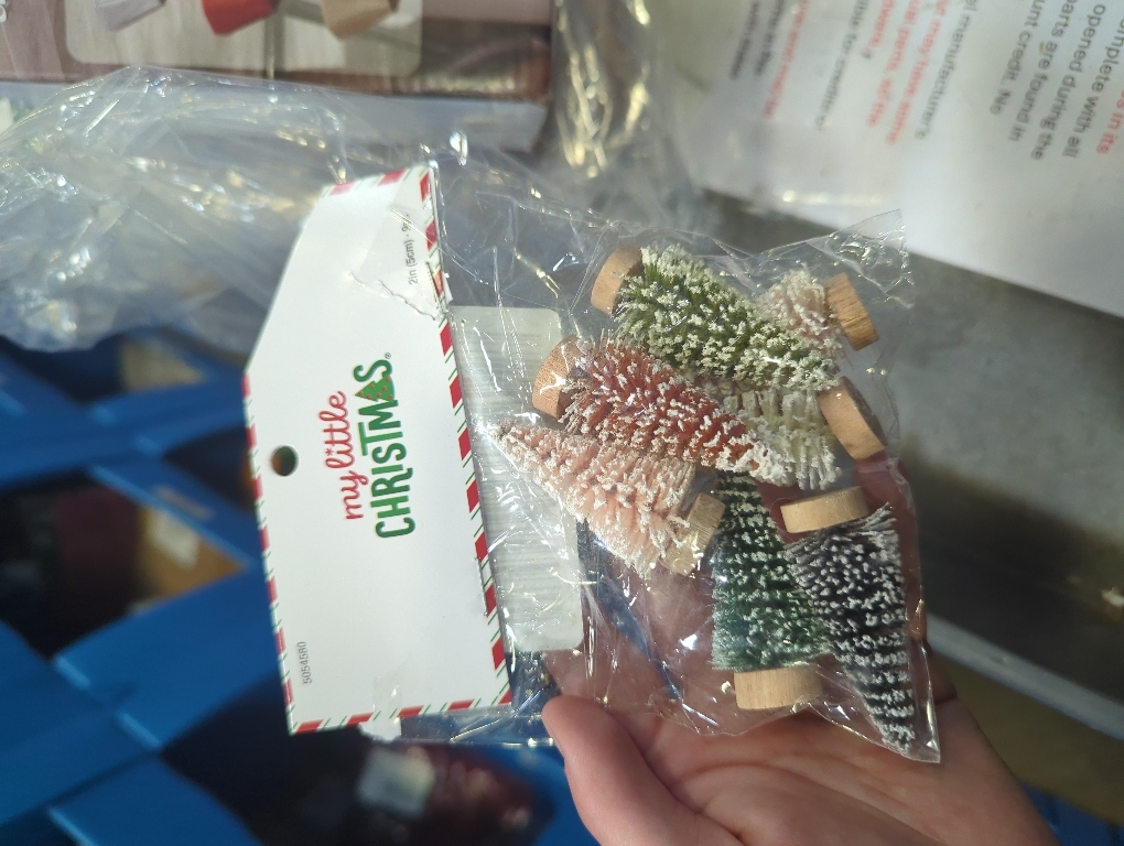 Mini Artificial Pine Trees with Bases for Tabletop Christmas Models - 2 Inch - 9 Pc