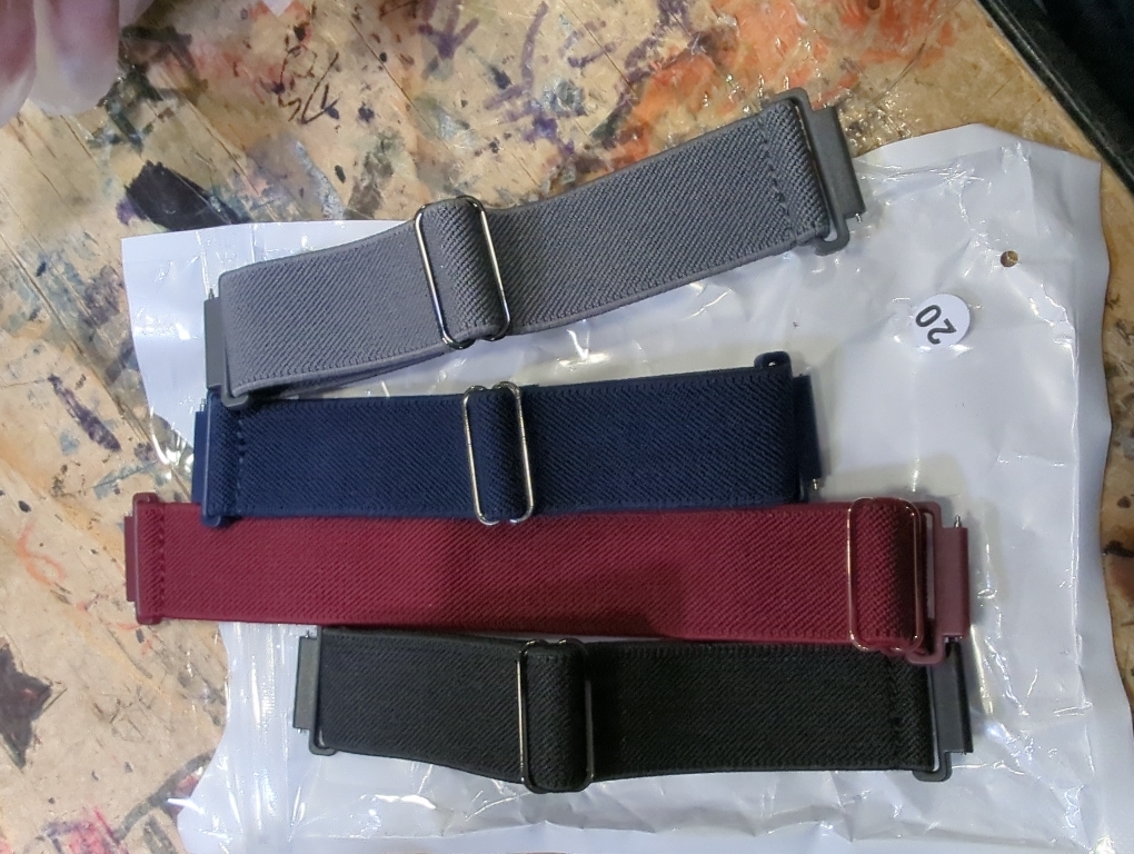 Fullmosa Water-resistant Quick Release Watch Bands 18mm 20mm 22mm 4 Pack Nylon Elastic Braided Watch Straps, Soft Adjustable Solo Loop Wristband for Women Men