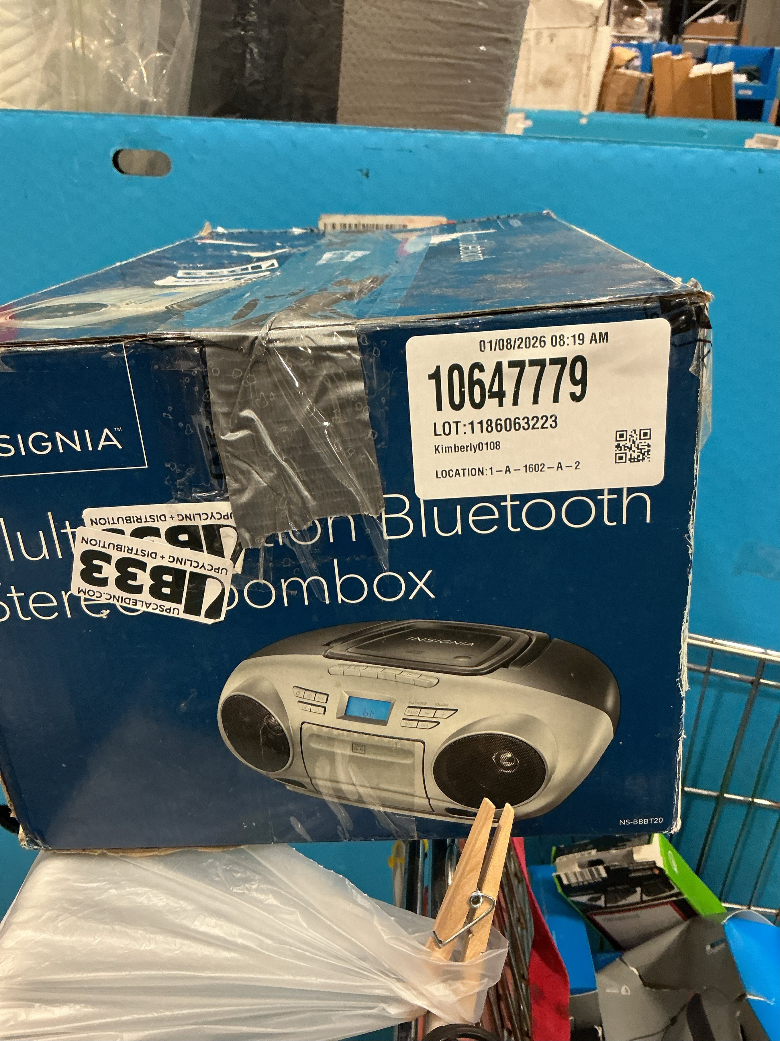 Insignia AM/FM Radio Portable CD Boombox with Bluetooth