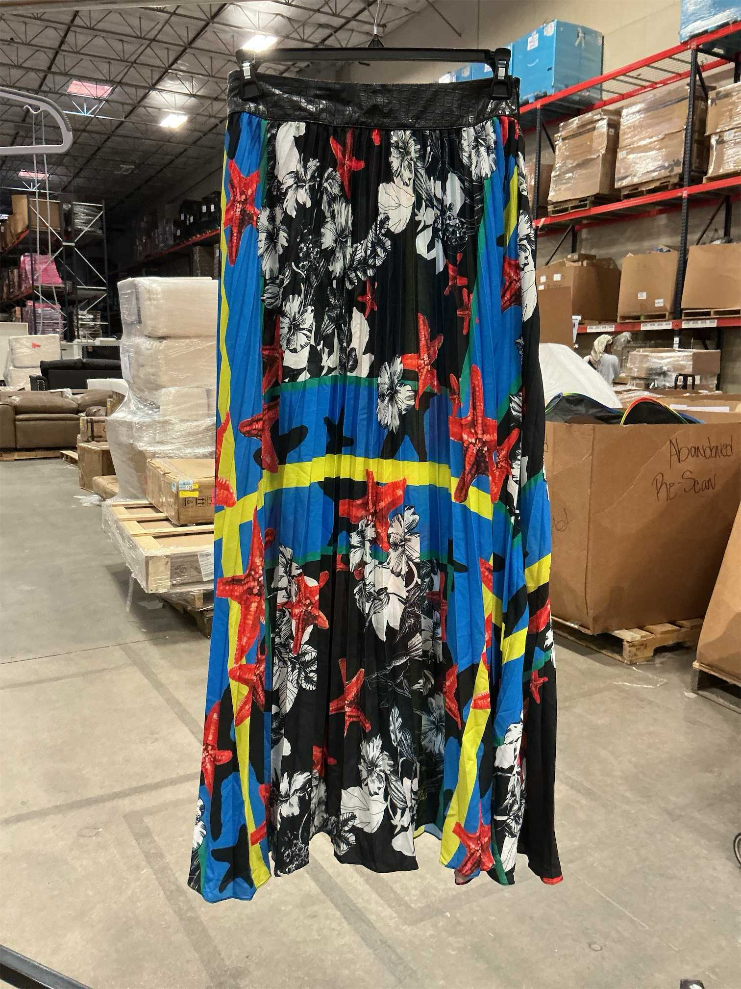 SIZE.L.     Print Maxi Skirt with Leather Waist Band, Fashion Womens Maxi Skirt Casual Maxi Skirt Womens Work Maxi Skirt