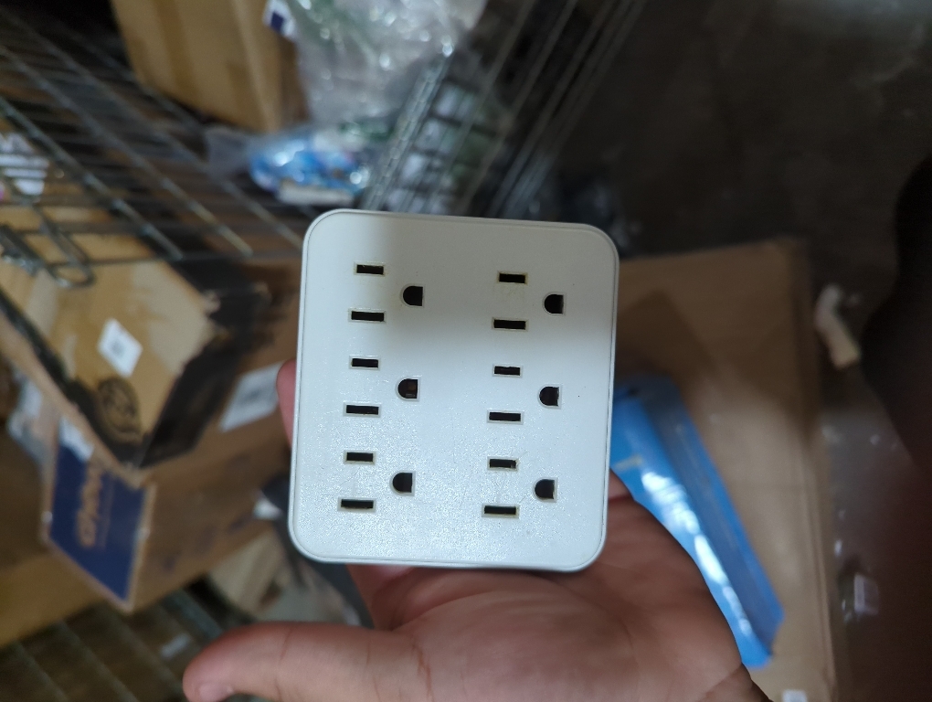 GE Pro 6-Outlet Extender Surge Protector, Wall Tap Adapter | Charging Station, Automatic Shutdown, 3-Prong, 1020 Joules, UL Listed, White, 36727