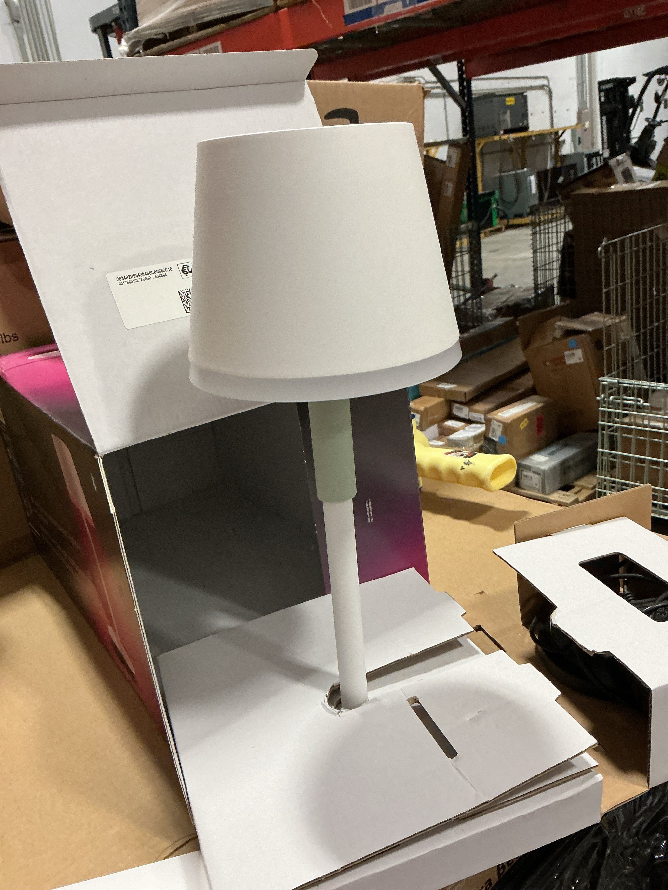 13.78 in. White Indoor/Outdoor White and Color Ambiance Portable Table Lamp (1-Pack)