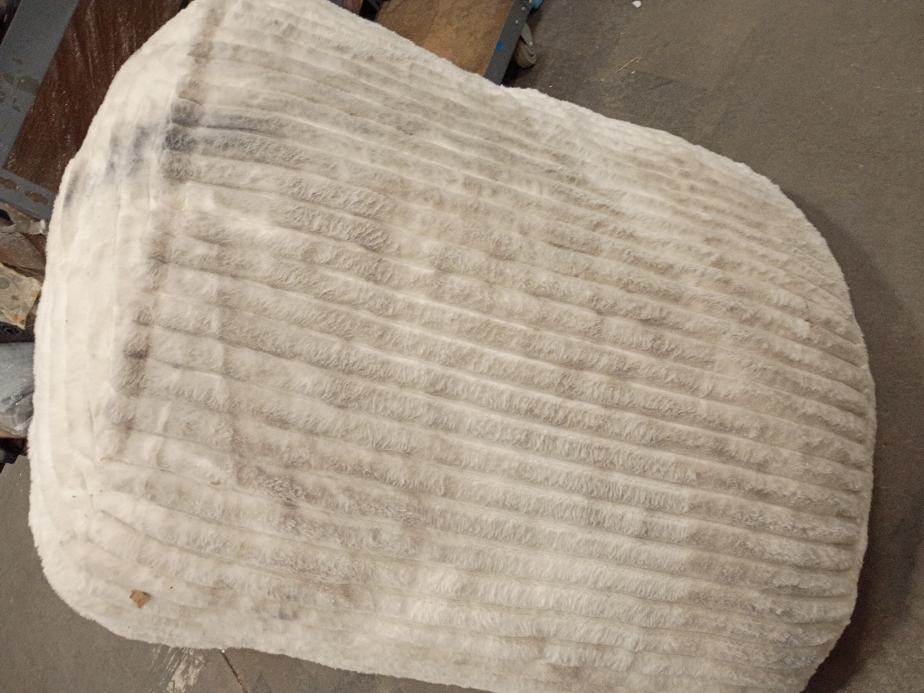 Hobestluk 3ft Bean Bag Chairs for Adults Large Beanbag Chair with Stripe Plush Cover Big Bean Bag Chair for Living Room Bedroom Dorm Office - White (36” x 36” x 22”)