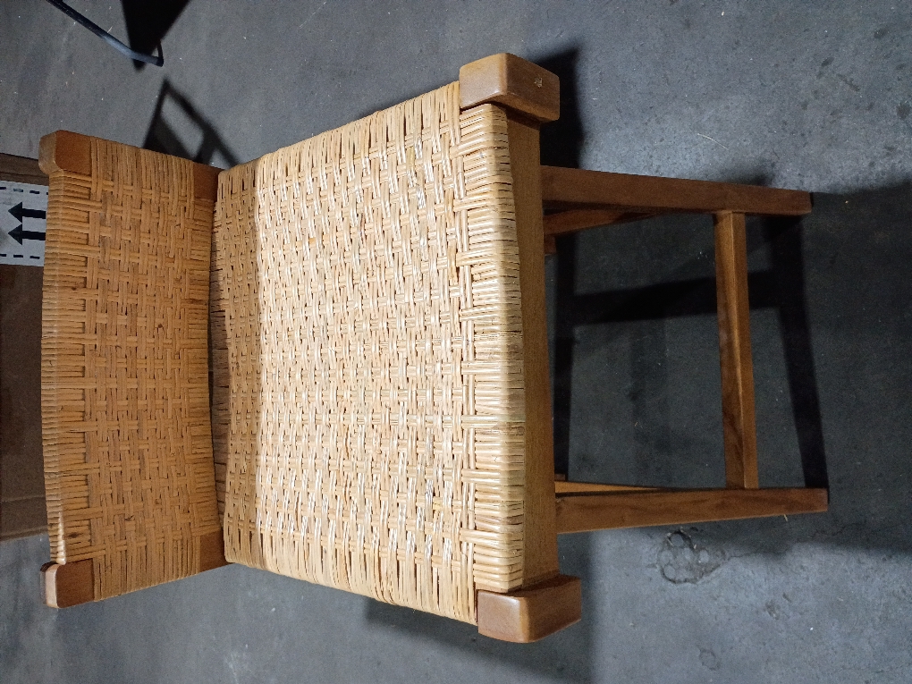 bali & pari Asgart Bohemian Seagrass and Mahogany Wood Bar Stool