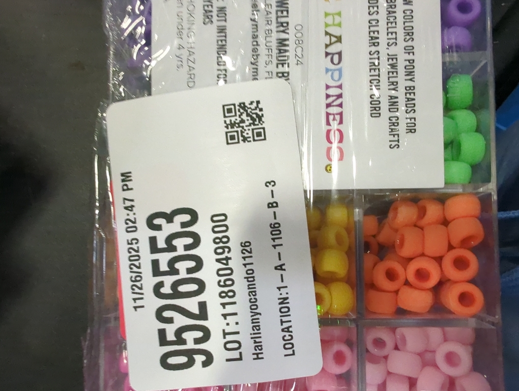 Giant Crayon Bead Box, Pony Beads with Smooth Surface Craft Assortment Colors (6x 9mm/18colors/1800 beads)