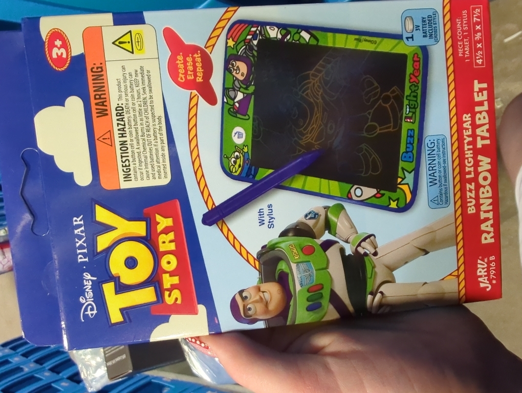 JA-RU Toy Story Rainbow Drawing Tablet Colorful Draw Pad (1 Buzz Lighyear Tablet) Car Trip Toys Mess-Free Small Kids Write Board | Woody, Buzz Lightyear, & Jessie Travel Entertainment. 7916-1B