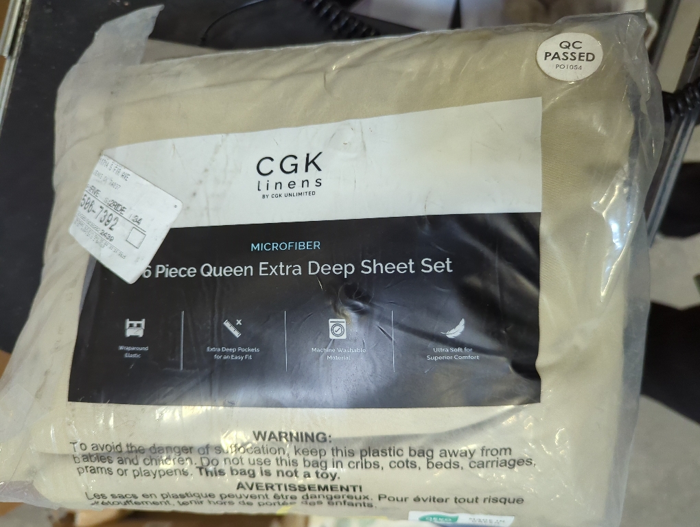 Extra Deep Queen Sheet Set - 6 Piece Breathable and Cooling Sheets - Hotel Luxury Bed Sheets Set - Easy & Secure Fit - Soft, Wrinkle Free and Comfy Sheets Set - Beige Sheet Set with Extra Deep Pockets