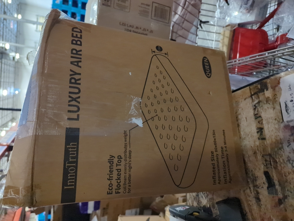 InnoTruth Air Mattress Queen with Built in Pump, Inflatable Mattress Blow up Mattress, Family Choice Award Winner, 18 Colchones Inflables Foldable Air Bed for Guest & Home, Ideal for Camping, 650lbs