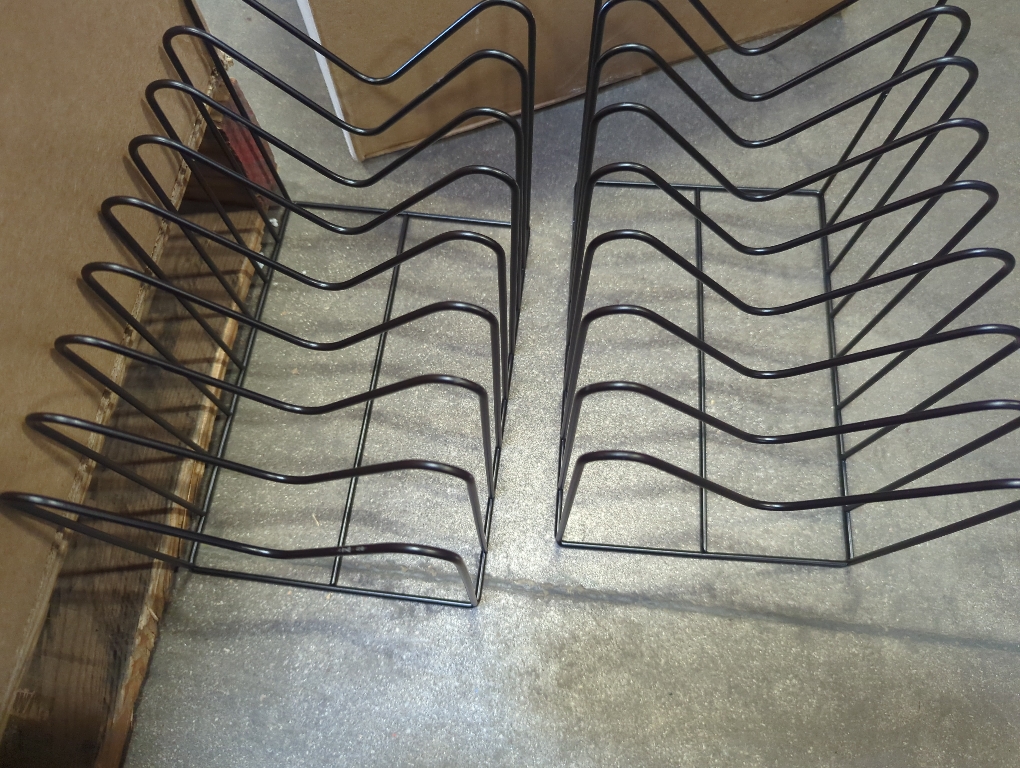 2 Sets Wire File Organizer for Desk,File Folder Holder/Rack/Stand,File Sorter Organizer,Desktop Record/Clipboard Holder,8 Sections Storage,Anti-Scratch/Rusty,Steel Stable Holder,Black