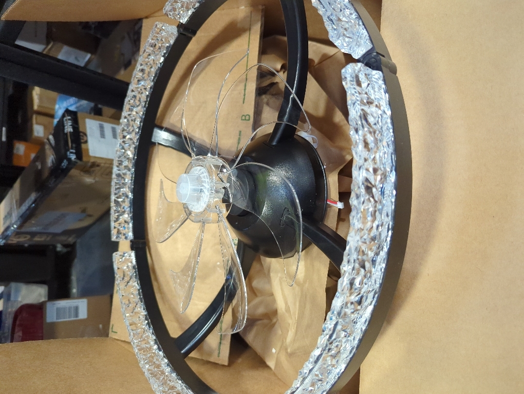 addlon Ceiling Fans with Lights and Remote, 20'' Low Profile Ceiling Fans, 3000-6000K Dimmable Modern Flush Mount LED Fan Light, Fandelier Ceiling Fan for Bedroom, Kitchen, Living Room, Black