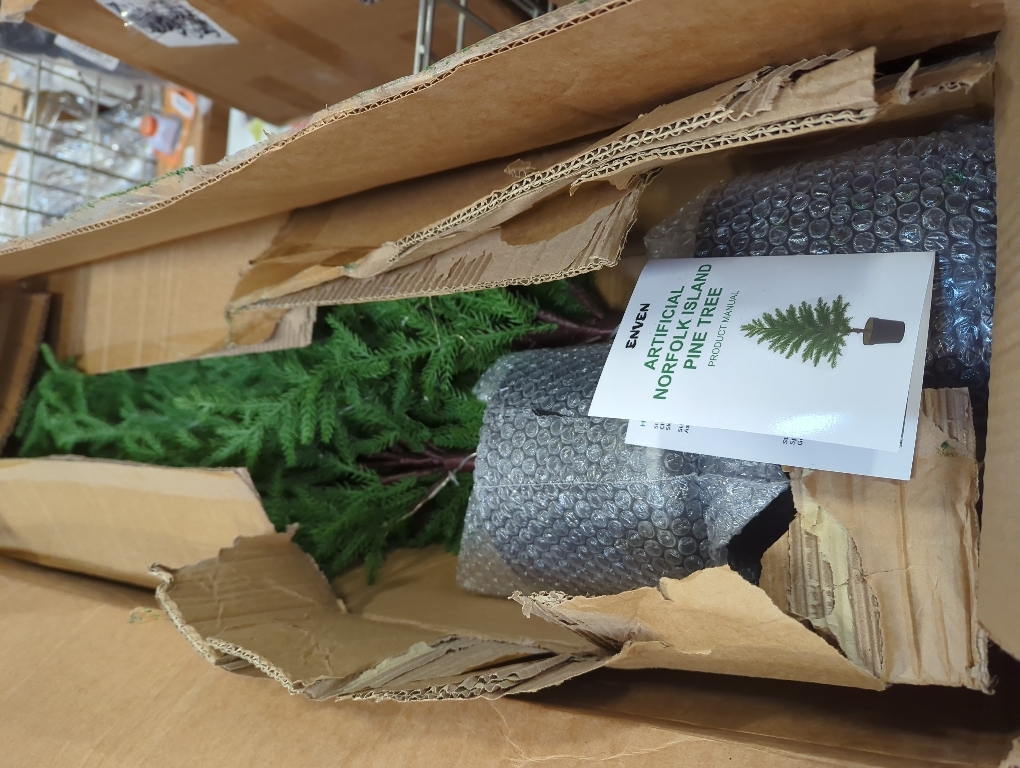 Norfolk Pine Christmas Tree Real Touch Faux Holiday Tree with Pot, Realistic Indoor Outdoor Decoration for Entryway, Living Room, Office, Apartment (5FT- 2Pack)