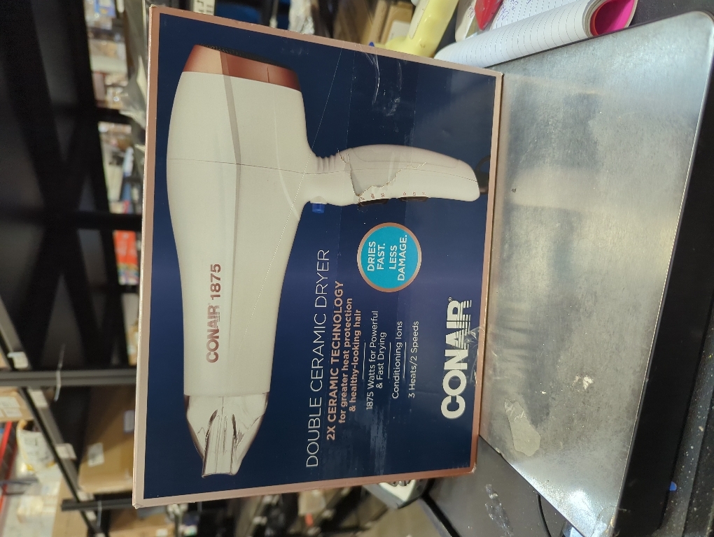 Conair Double Ceramic Hair Dryer | Blow Dryer with Ionic Conditioning | Includes Concentrator