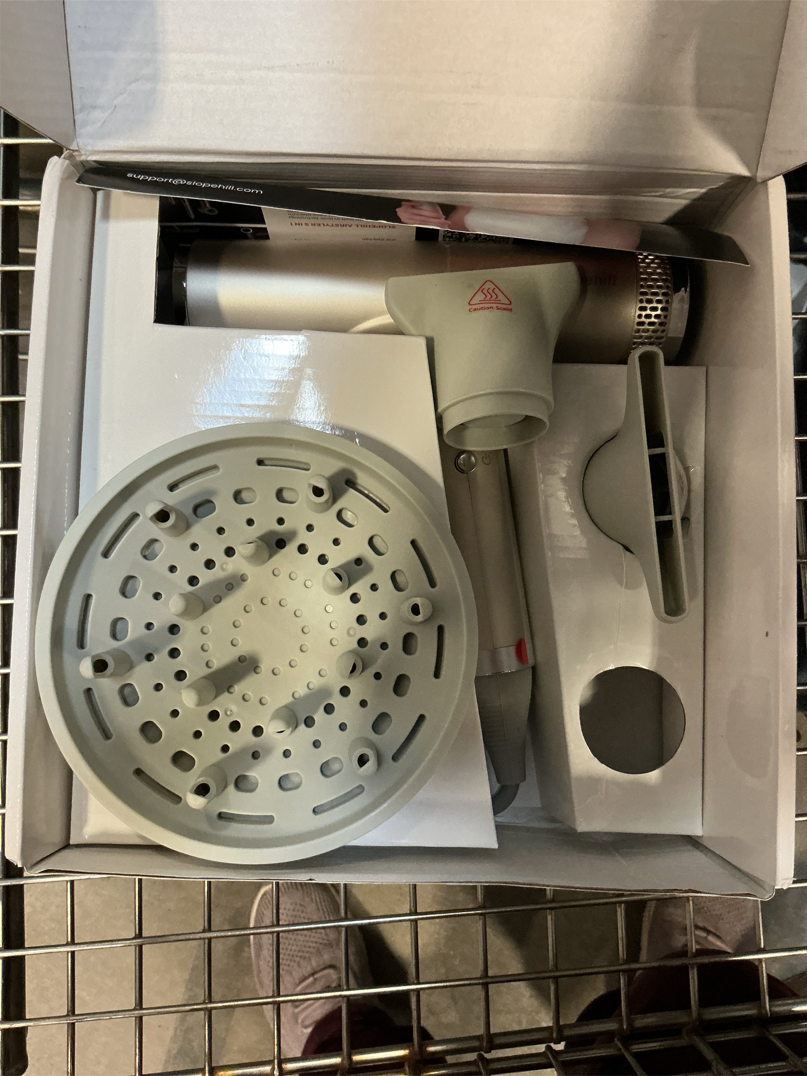 slopehill Professional Ionic Hair Dryer with Diffuser - Lightweight, Compact, Powerful & Fast Salon Blow Dryer with High Speed Brushless Motor for Travel, Women & Men (Ceramic, silver)