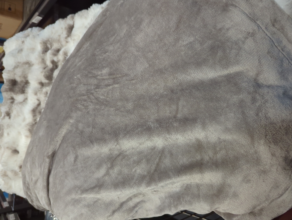 COOVA Faux Fur Throw Blanket for Couch, Cozy Soft and Fuzzy Plush Rabbit Fur Bubble Blanket for Sofa Bedroom Living Room, 50x60 Inches Tie Dye Brown