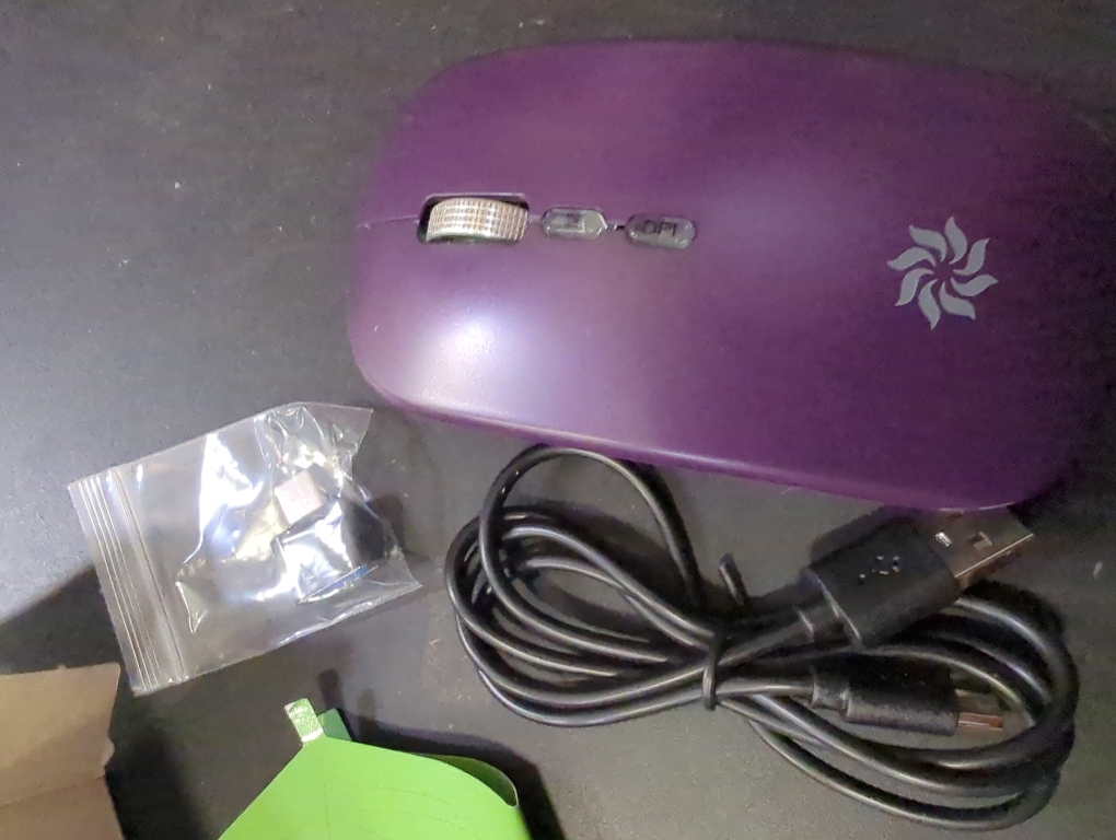 KBCASE Wireless Mouse, LED Wireless Mouse for Laptop, Slim Silent Mouse 2.4G Rechargeable Wireless Computer Mouse for Laptop, MacBook, iPad, Chromebook, with USB & Type-c Receiver