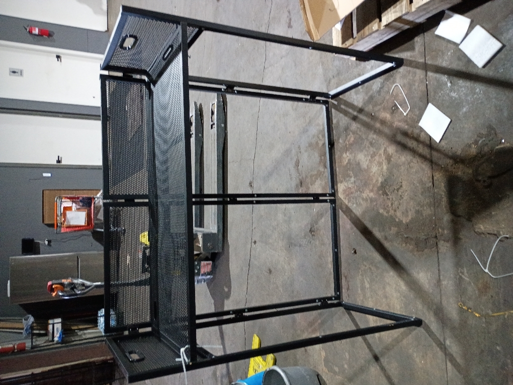 YooKoo Foldable DJ Booth for Tool-Free Assembly, DJ Table with White & Black Scrims, Metal Frame DJ Facade, DJ Stand with Cable Hole and Carry Bag, for Parties & Events & Small Studios ( maybe missing screws)