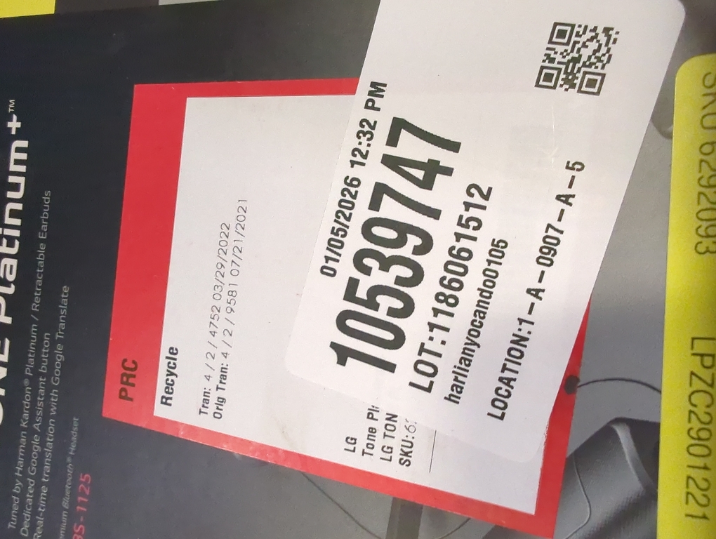 LG - TONE PLATINUM  Bluetooth Headset - Black