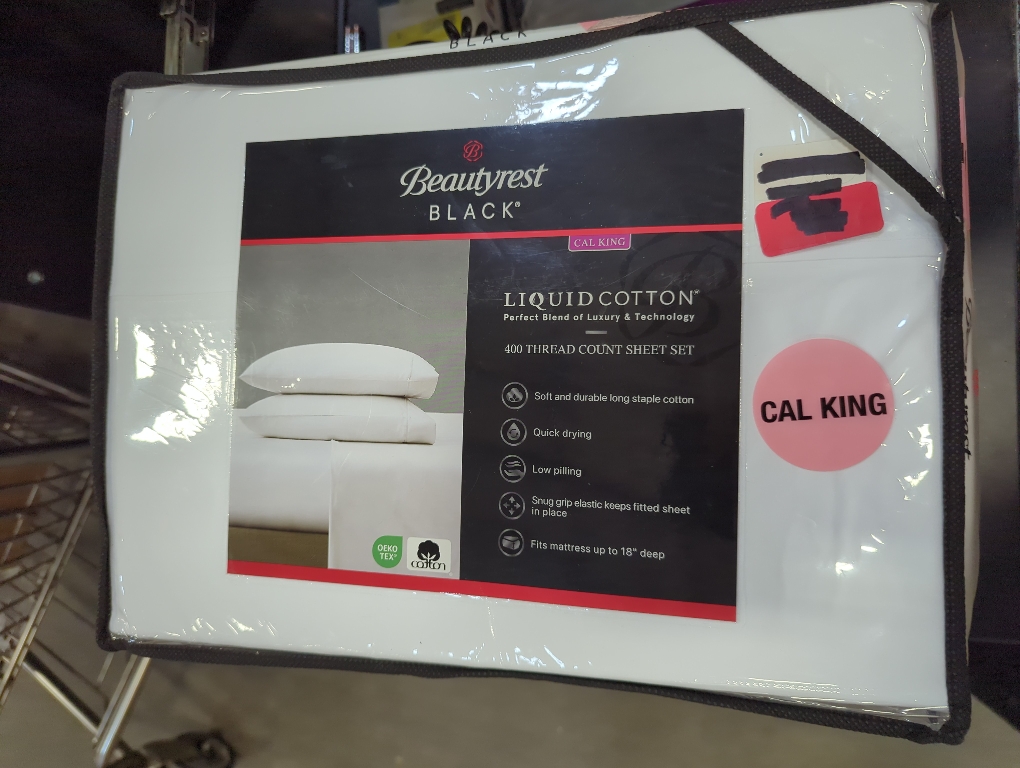 Beautyrest White Cal King Liquid Cotton 400 Thread Count Sheet Set