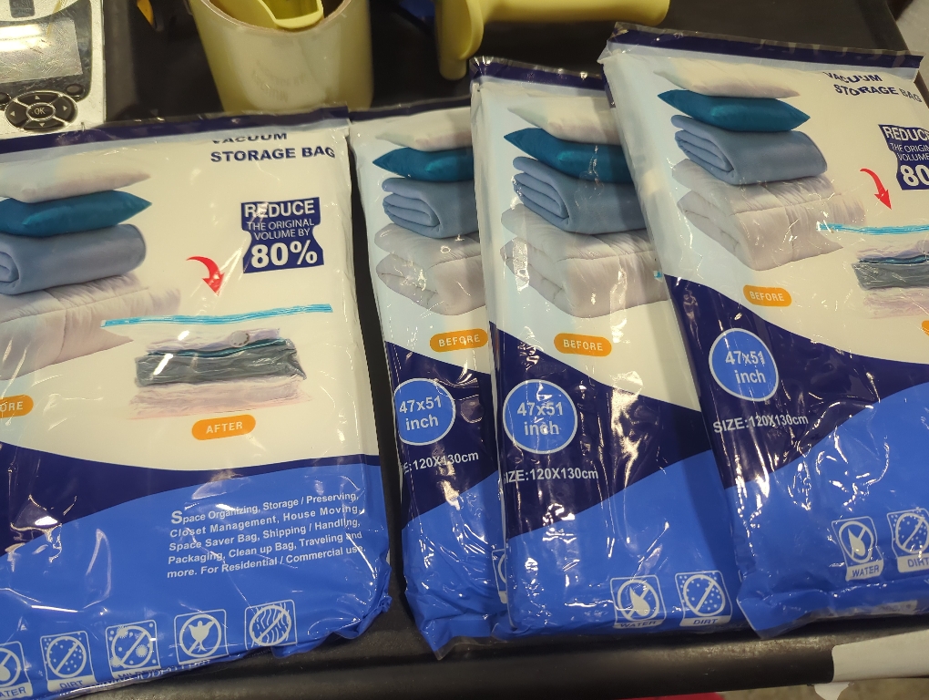 Pack of 4 Size 51x47 Super Jumbo Size 51X47 Vacuum Storage Bags for Storage Organization
