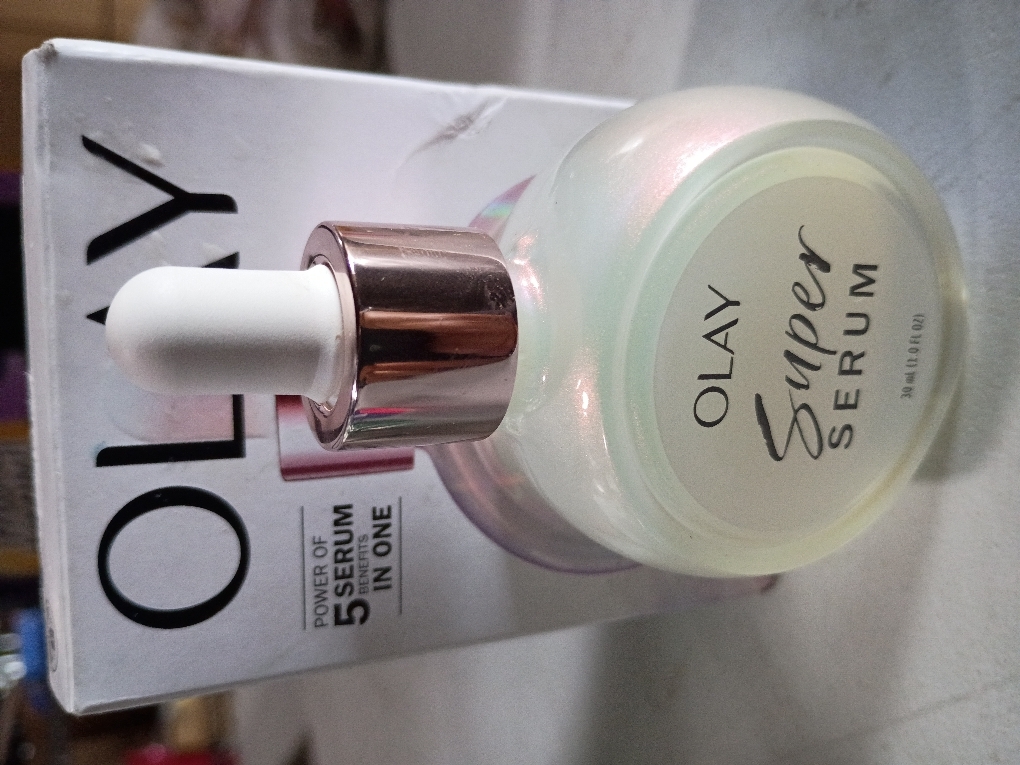 Olay Super Serum - Glow Serum for Face - Activated Niacinamide, Vitamin C & E, Collagen Peptide, AHA - 5-in-1 Benefits - Brightens, Hydrates, Smooths, Firms, Evens Tone, Proactive Anti-Aging, 1.0 Oz