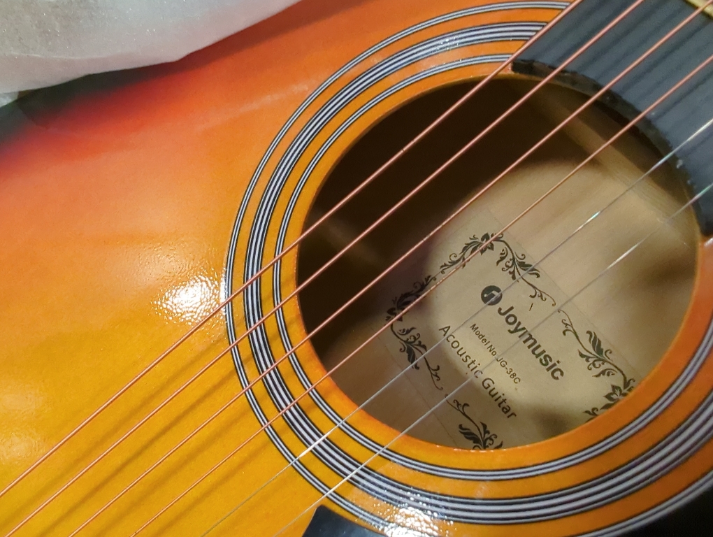 Guitar Acoustic Guitar Bedroom Beginner Family Teaching Fingerstyle Folk Performance 38-inch Portable Solid Wood Beginner Acoustic Guitar Starter Package Student G (Orange Long)