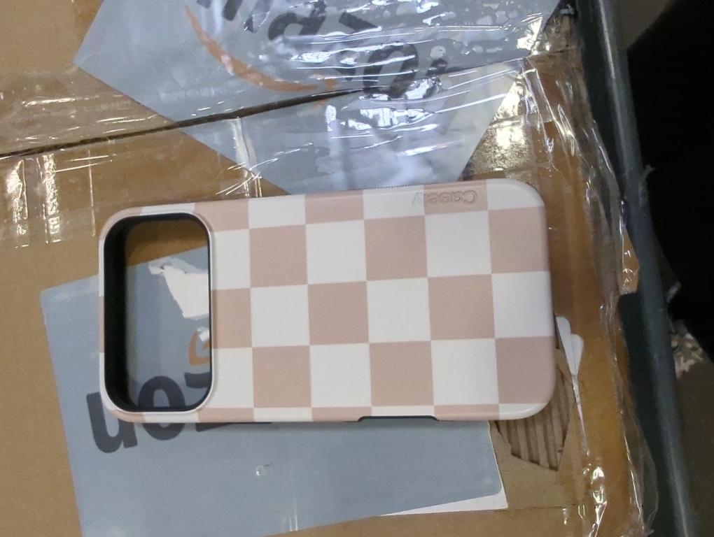 Casely iPhone 17 Pro Max Case | Fit Check | Neutral Checkerboard | Bold Protective Design | Compatible with MagSafe