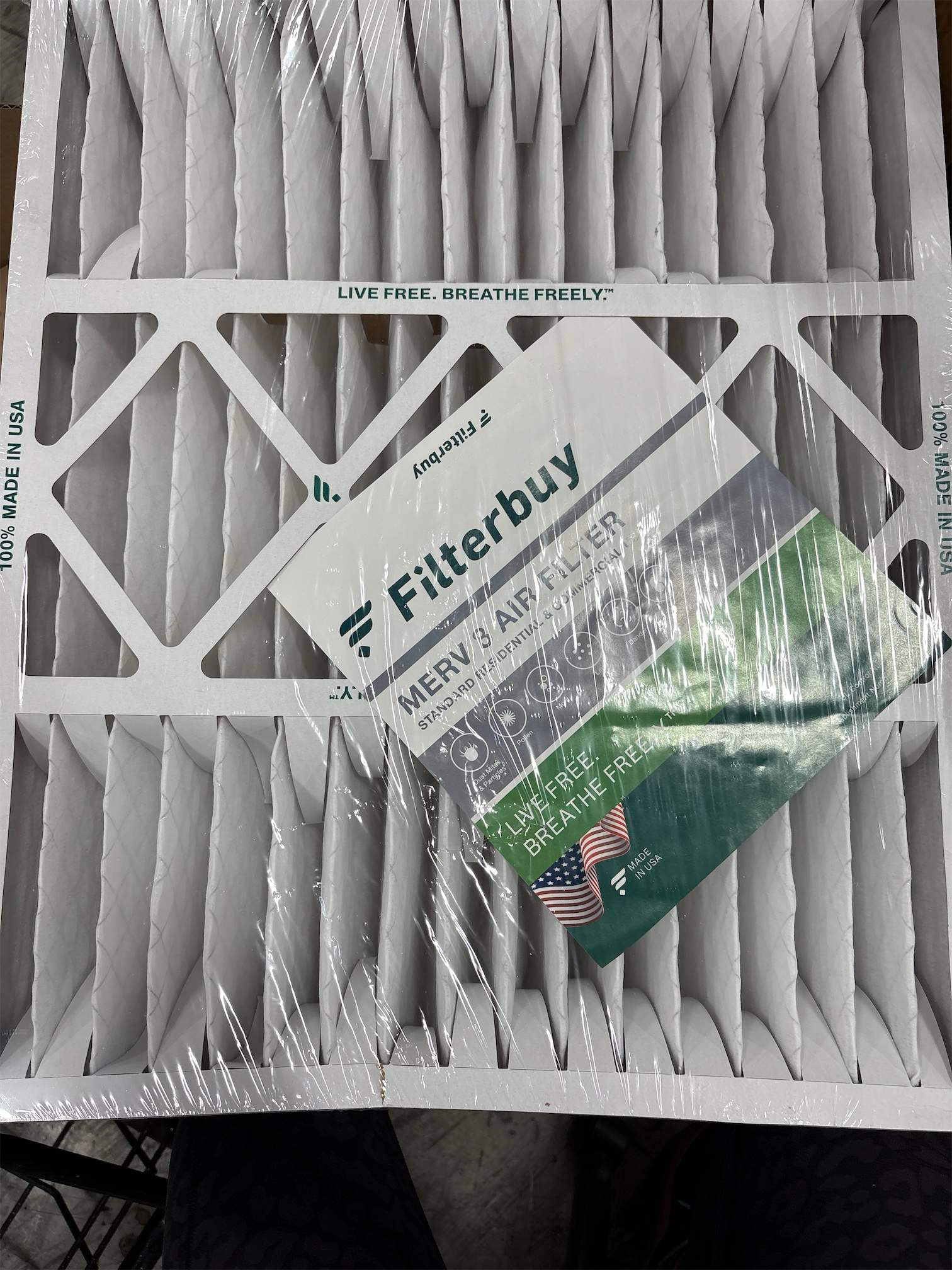 Filterbuy 20x25x5 Air Filter MERV 8 Dust Defense (2-Pack), Pleated HVAC AC Furnace Air Filters for Honeywell FC100A1037, Lennox X6673, Carrier, & More (Actual Size: 19.88 x 24.75 x 4.38 Inches).   (. See the pictures is new but one have little cut )