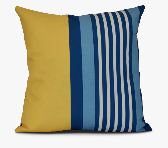 Sail, Sun, & Fun Striped Reversible Throw Pillow