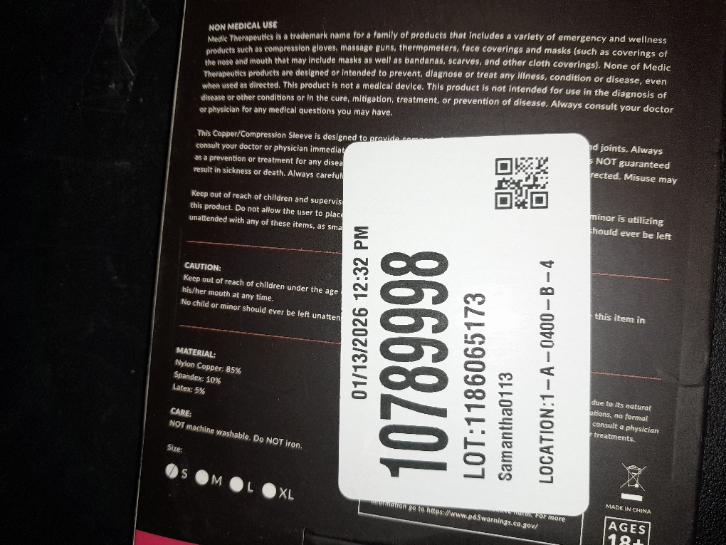 Medic therapeutics copper fusion compression arm sleeve small