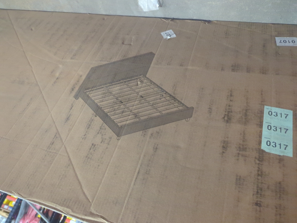 Size king Color Grey Upholstered Platform Bed with Tufted Wingback Headboard