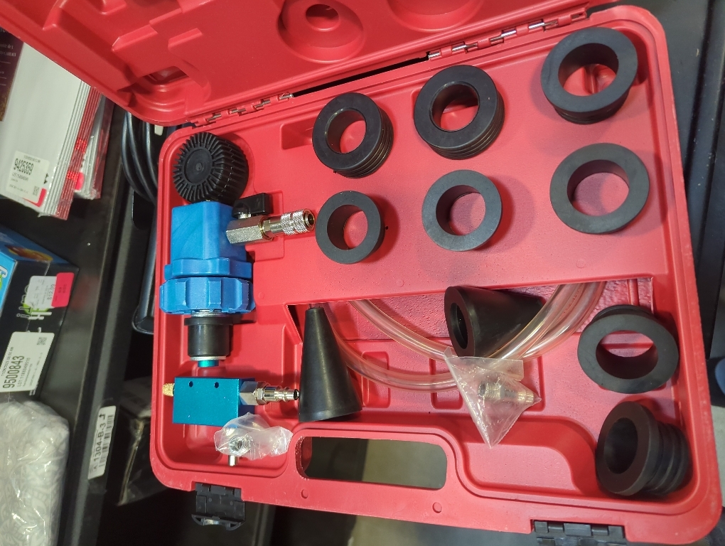 ZKTOOL Coolant Vacuum Refill Kit Quick Airlift Coolant Refill Tool for Most Vehicles, With 8 Size Rubber Sleeves & 2 Universal Adapter Cone Plug EV15 Vacuum Generator