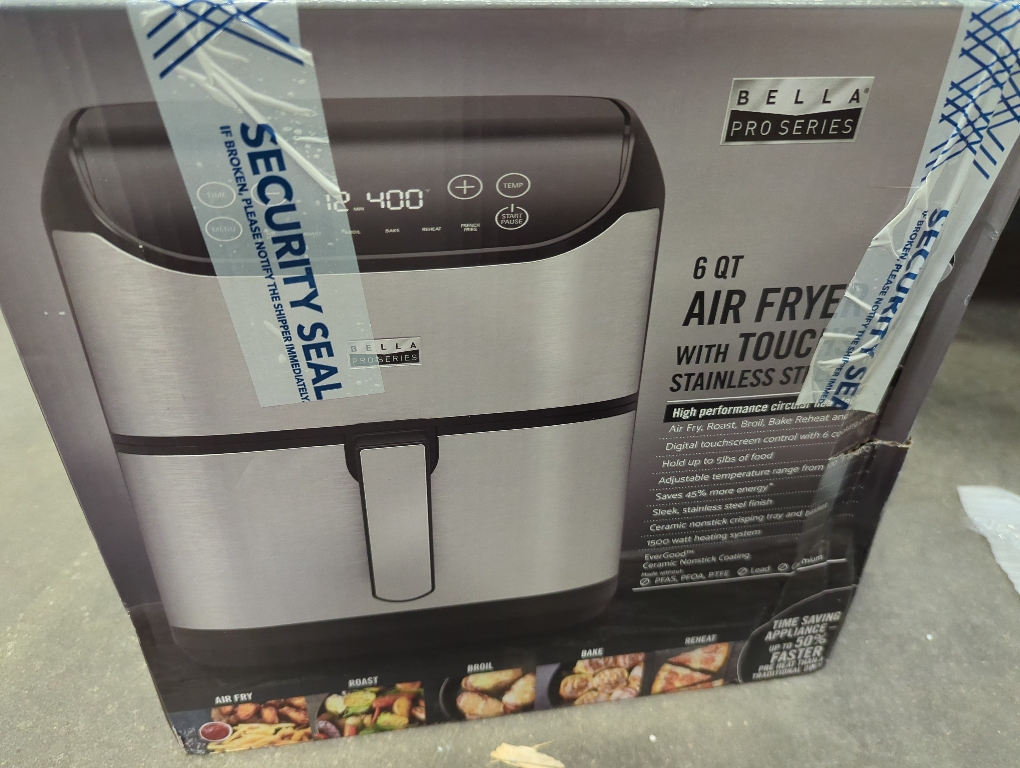 Bella PRO - 6-qt. Touchscreen Air Fryer - Stainless Steel